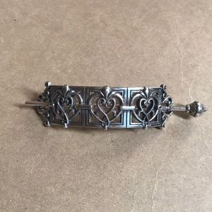 RARE VINTAGE  BRIGHTON HAIR CLIP SILVER TONED